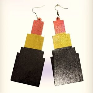 Fashion Multi Wooden Lightweight  Bohemian Statement Earrings
